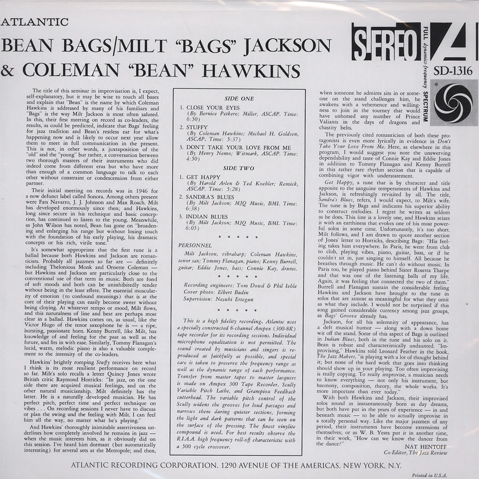 Milt Jackson / Colman Hawkins - Bean Bags