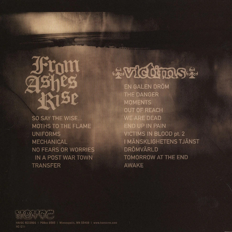 From Ashes Rise / Victims - Split LP