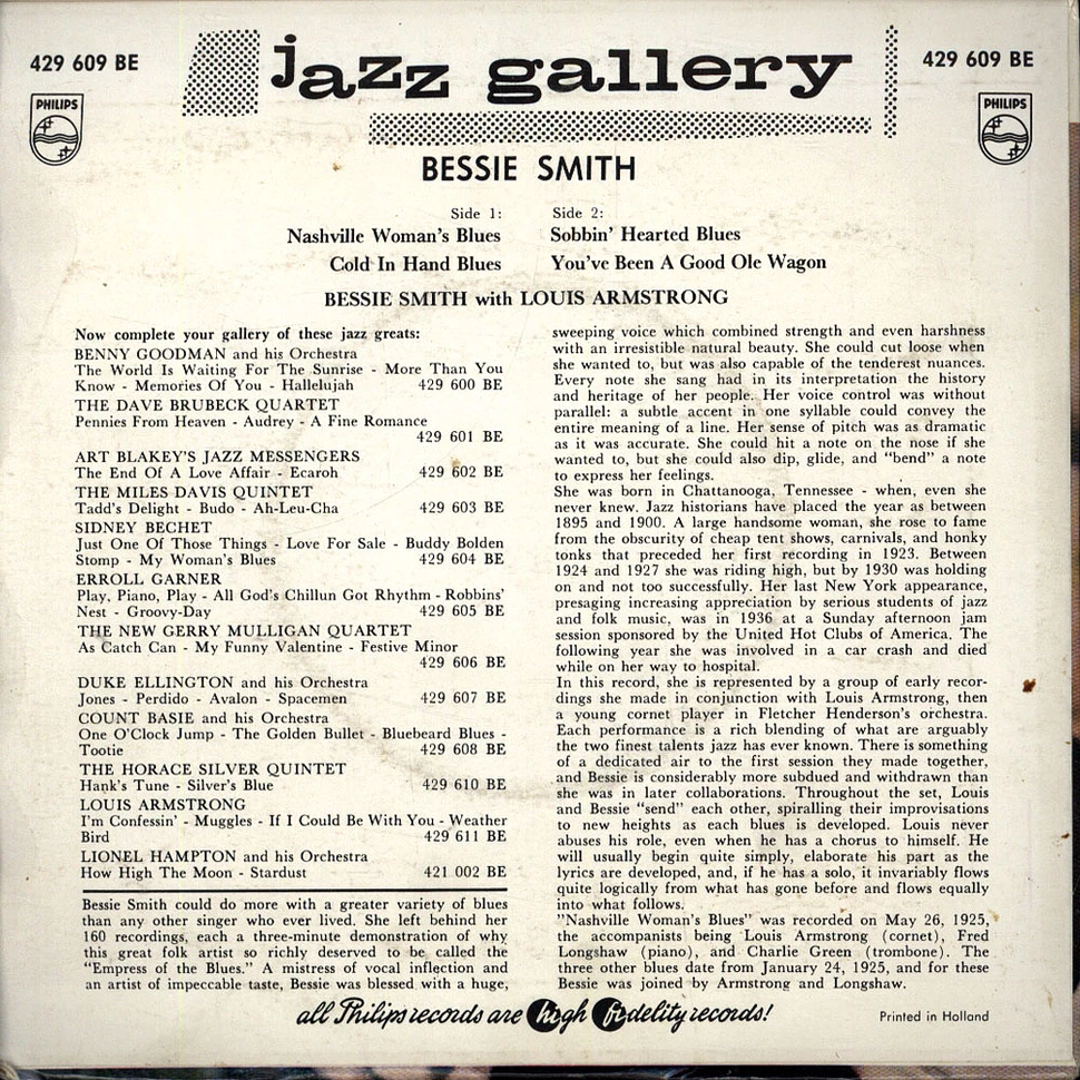 Bessie Smith - Jazz Gallery