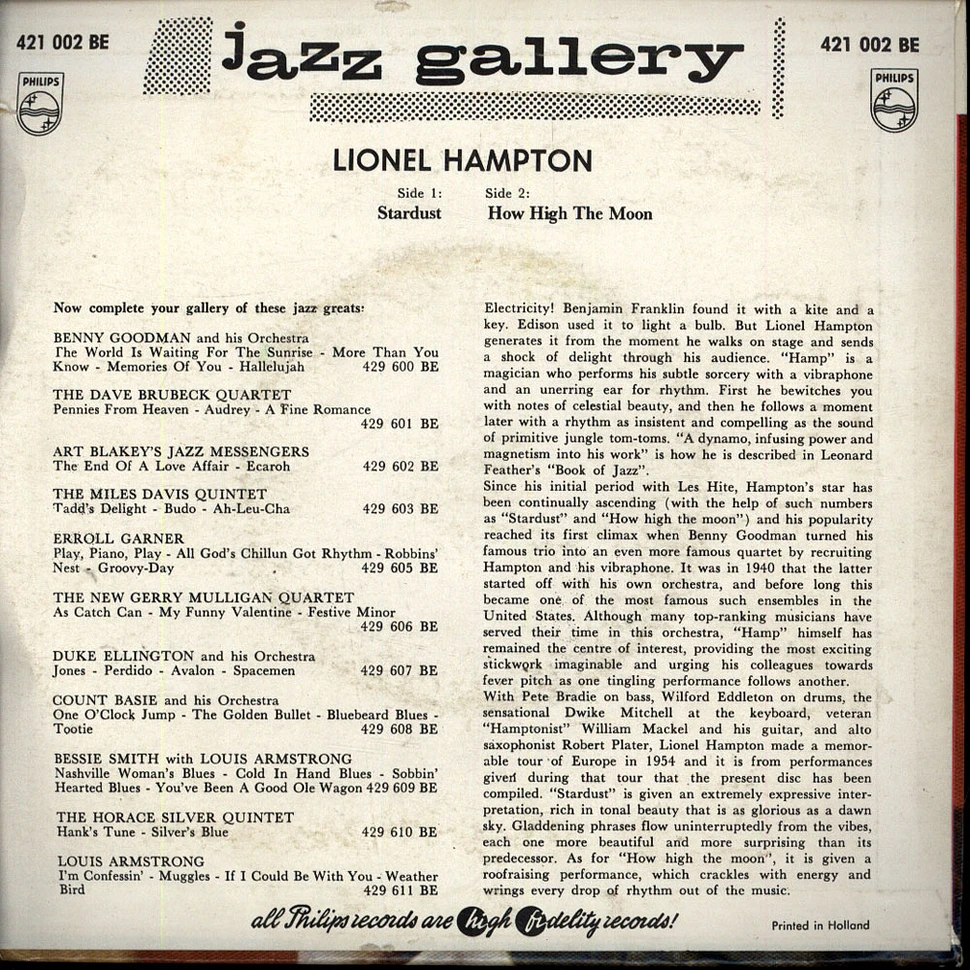 Lionel Hampton And His Orchestra - Live Recording From Apollo Hall Concert 1954