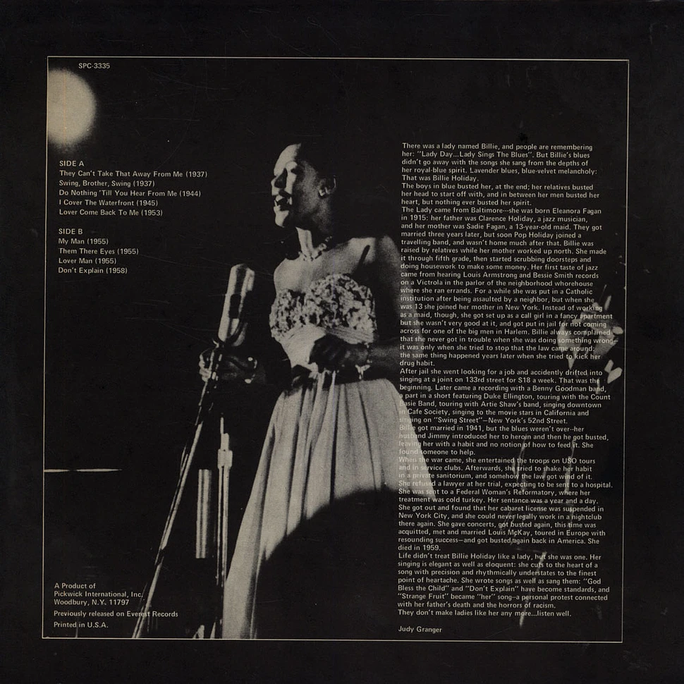 Billie Holiday - Billie Holiday Sings The Blues