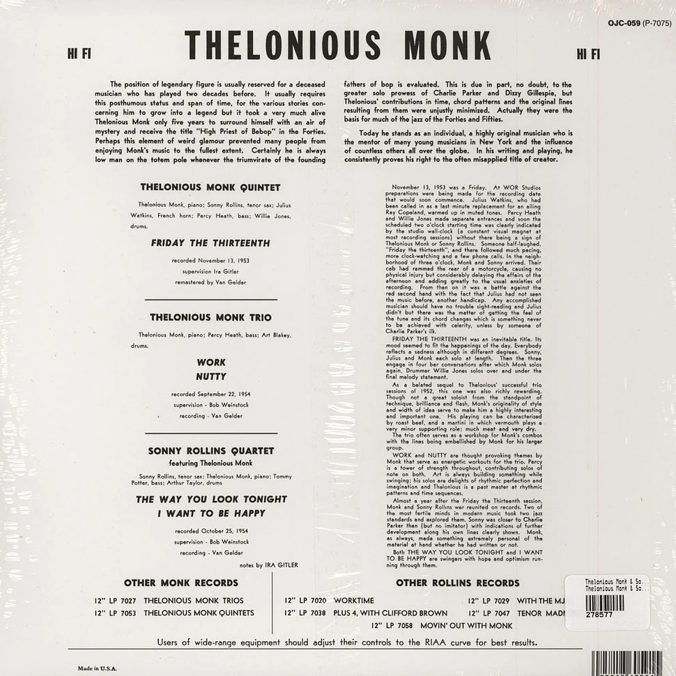 Thelonious Monk & Sonny Rollins - Thelonious Monk & Sonny Rollins