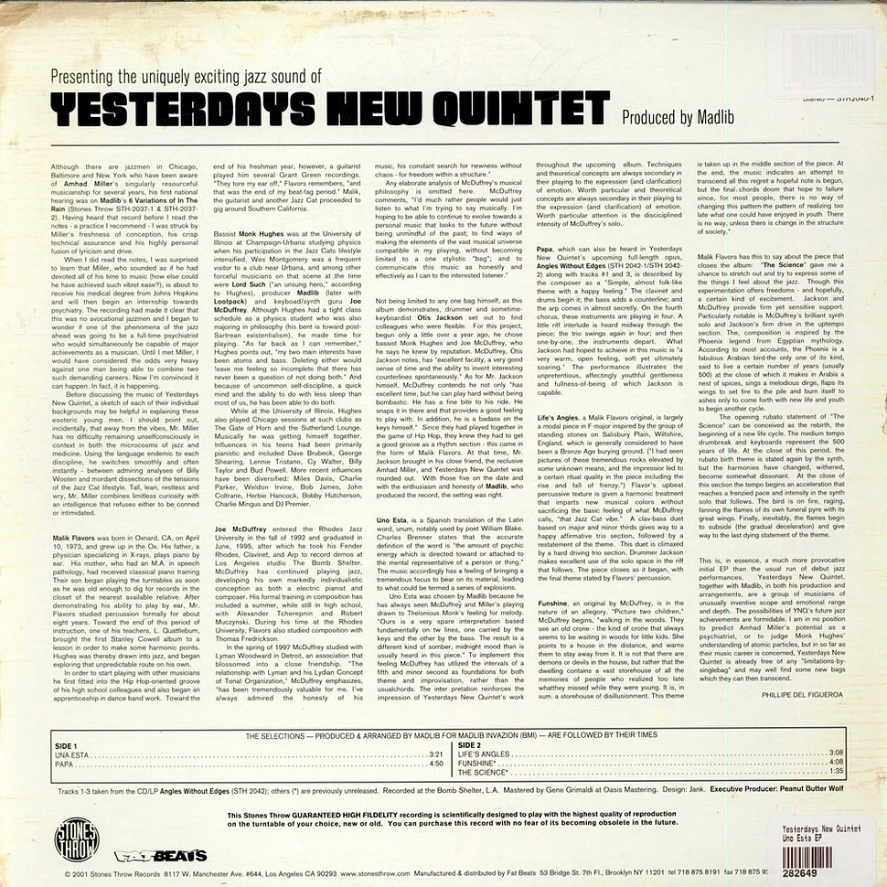Yesterdays New Quintet - Uno Esta EP