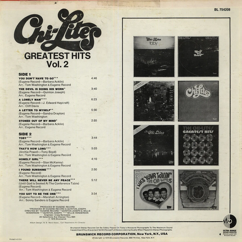 The Chi-Lites - Greatest Hits Vol. 2