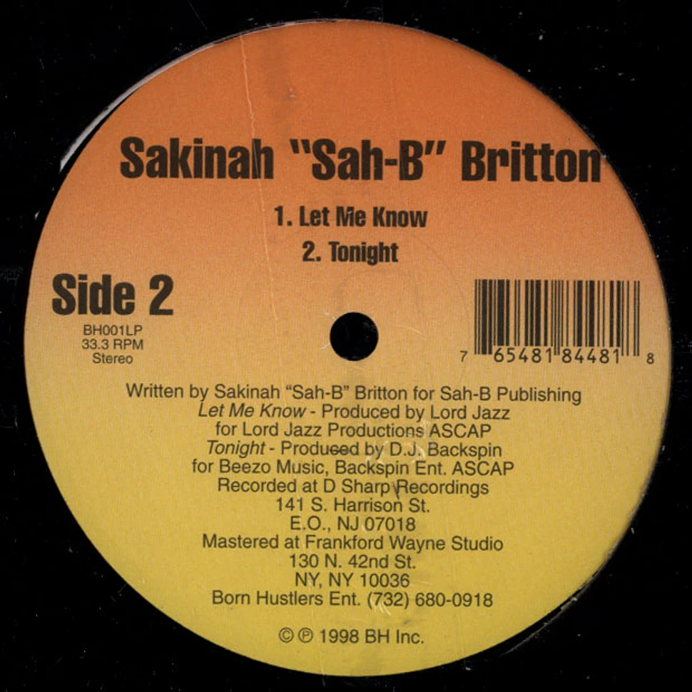 Sakinah Sah-B Britton - The Freestyle / Let Me Know / Tonight