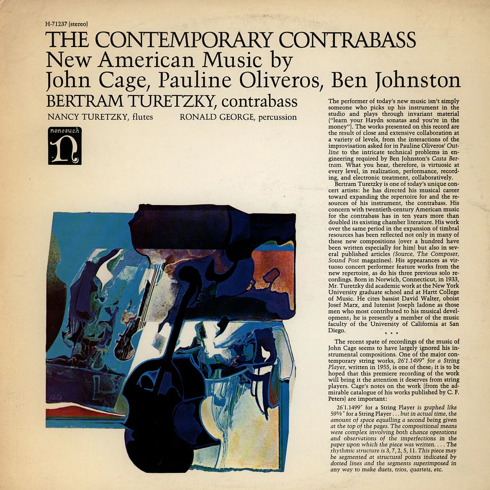 Bertram Turetzky - John Cage, Pauline Oliveros, Ben Johnston - The Contemporary Contrabass
