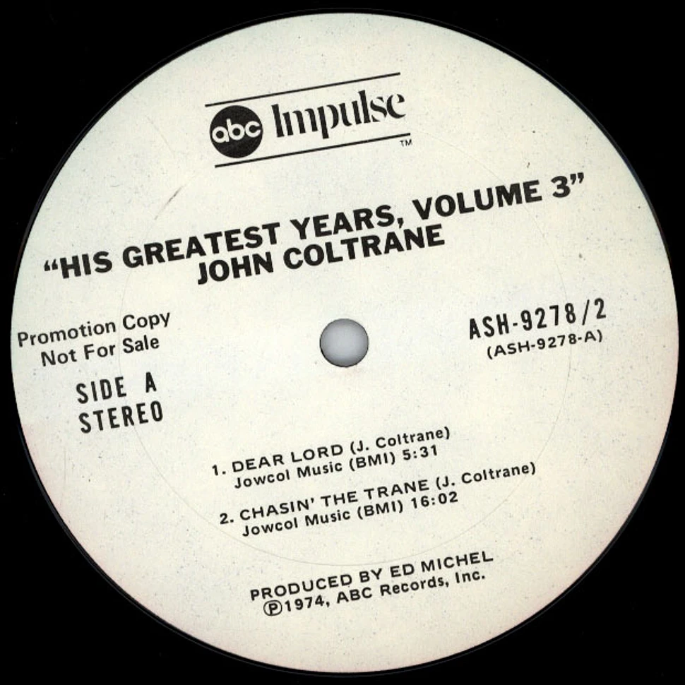 John Coltrane - The Best Of John Coltrane - His Greatest Years, Vol. 3