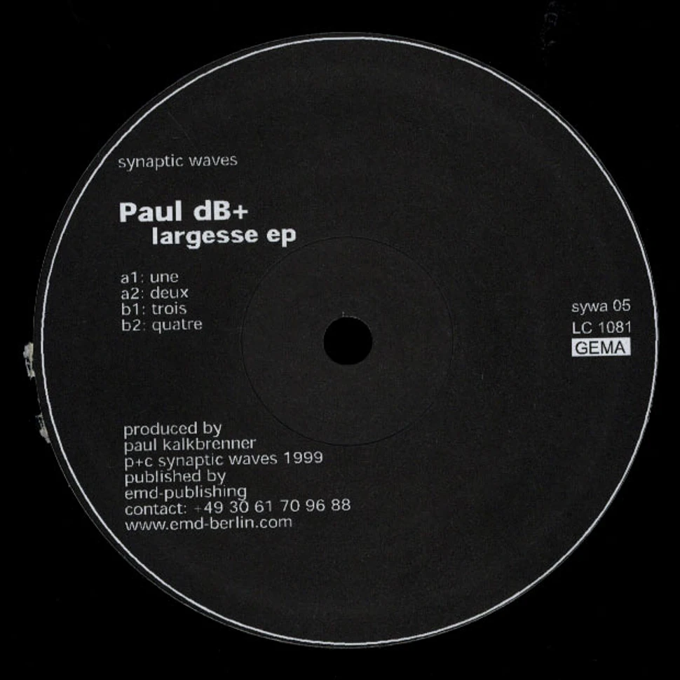 Paul dB+ - Largesse Plus EP - Remastered