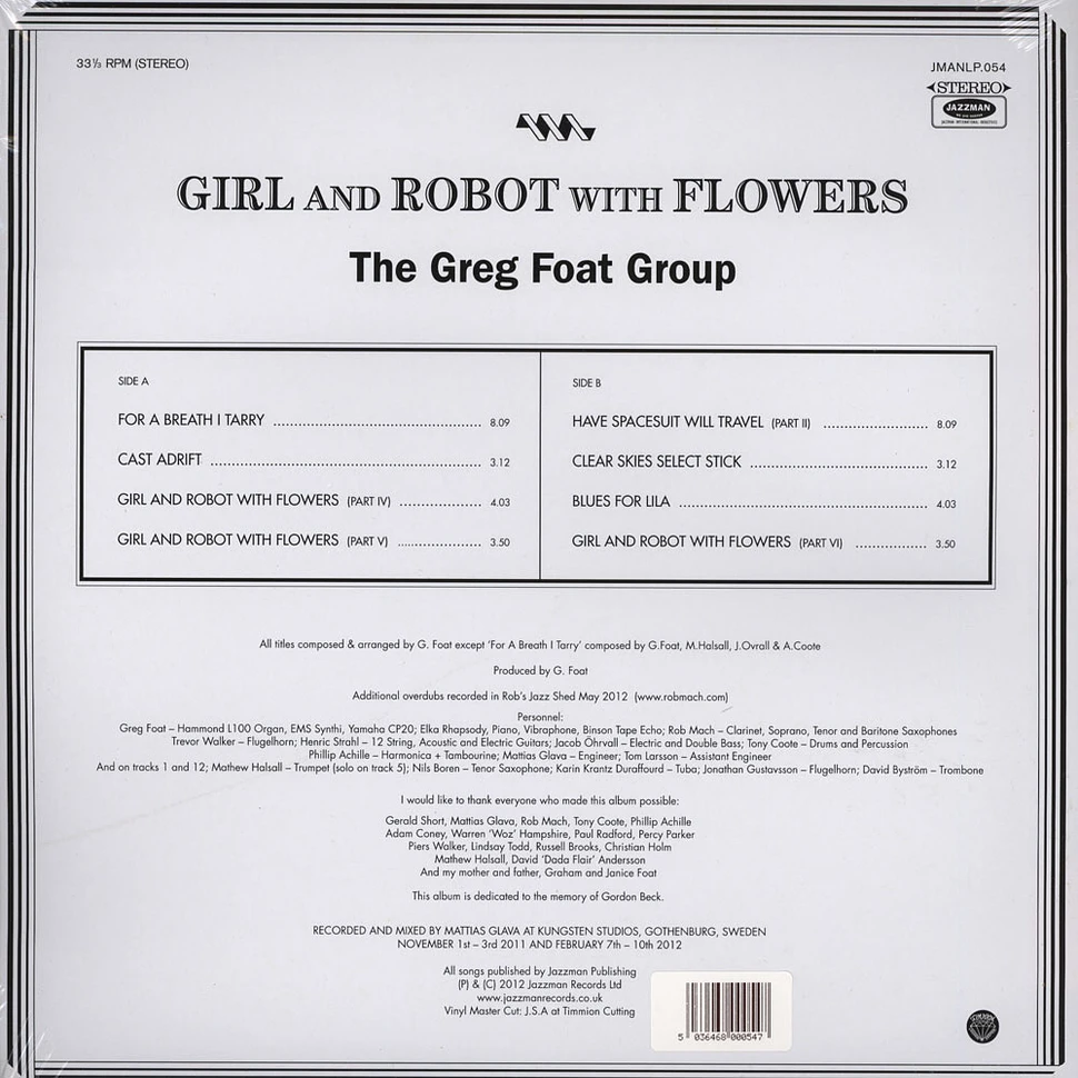 Greg Foat Group, The - Girl And Robot With Flowers - Vinyl LP