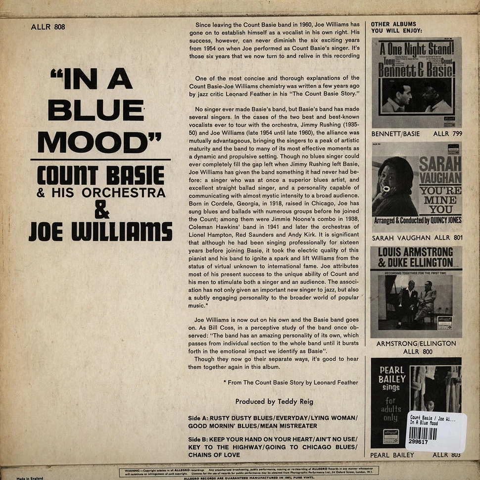 Count Basie / Joe Williams - In A Blue Mood