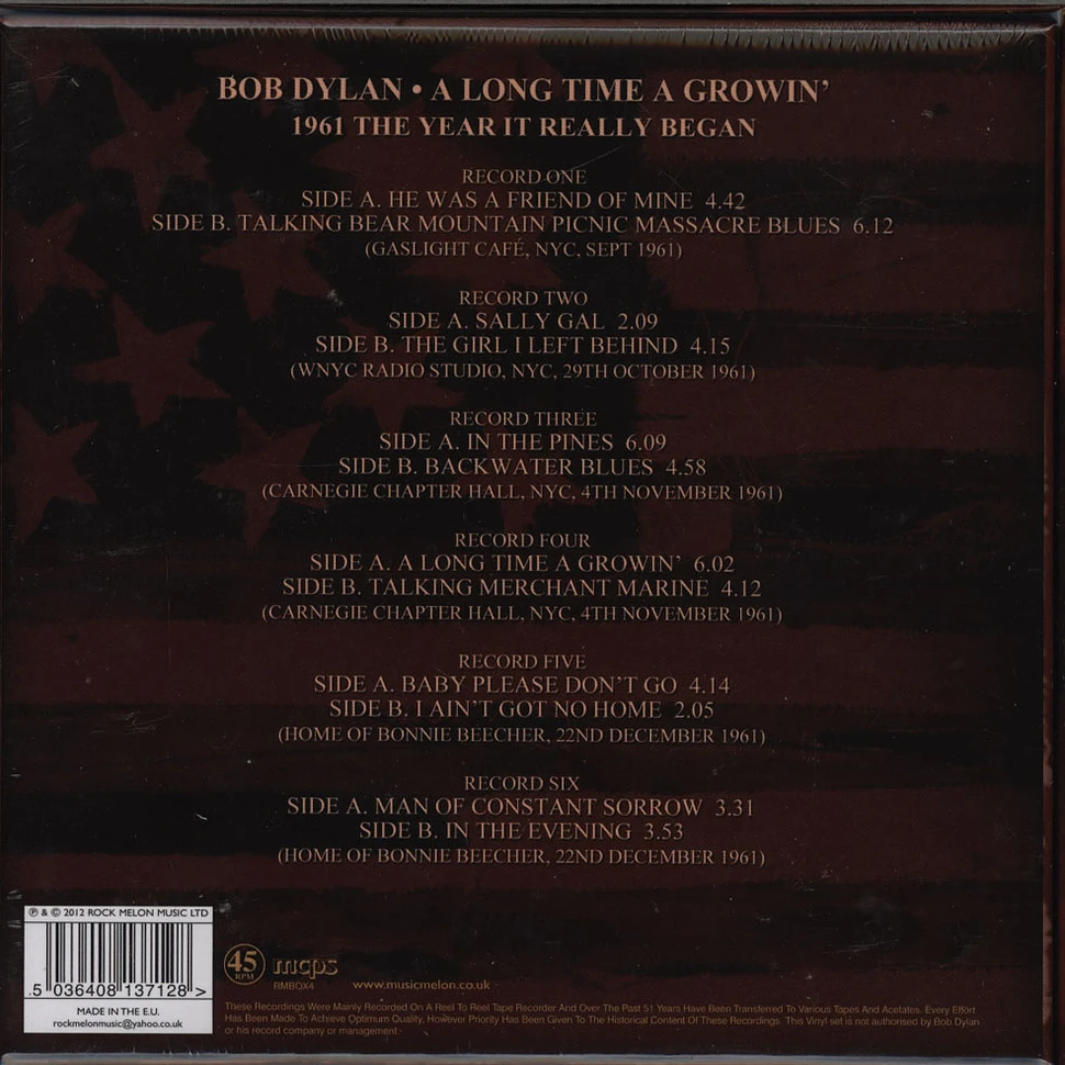 Bob Dylan - A Long Time A Growin' Box Set