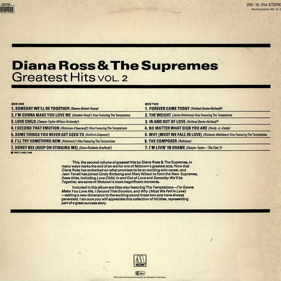 Diana Ross & The Supremes - Greatest Hits Volume II