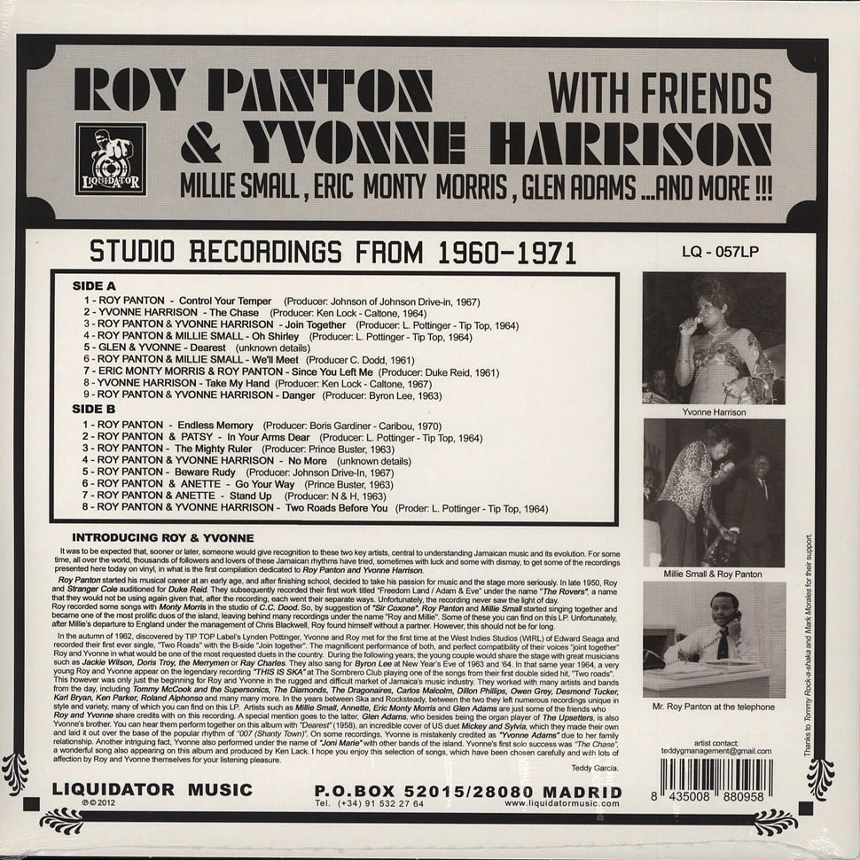 Roy Panton, Yvonne Harrison & Friends - Studio Recordings 1961-1971