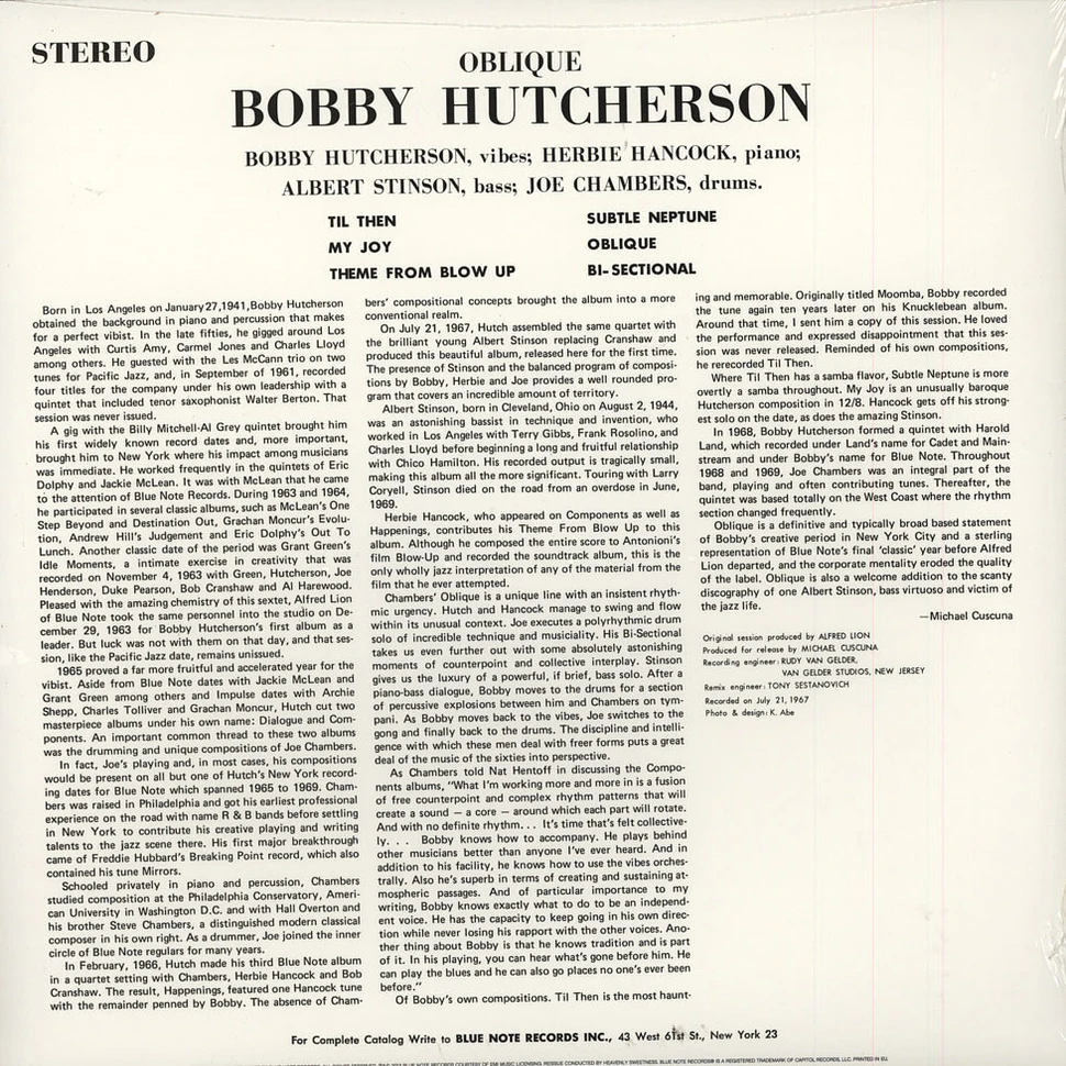 Bobby Hutcherson - Oblique