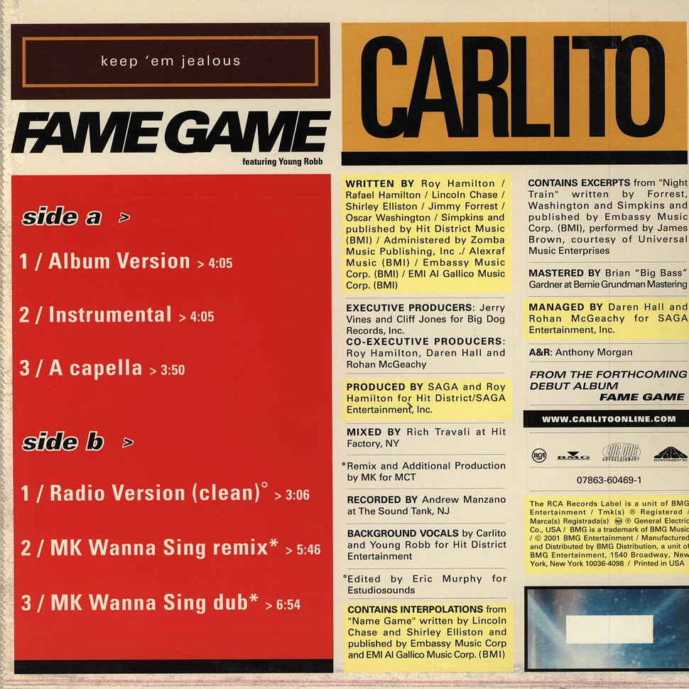 Carlito Featuring Young Robb - Fame Game