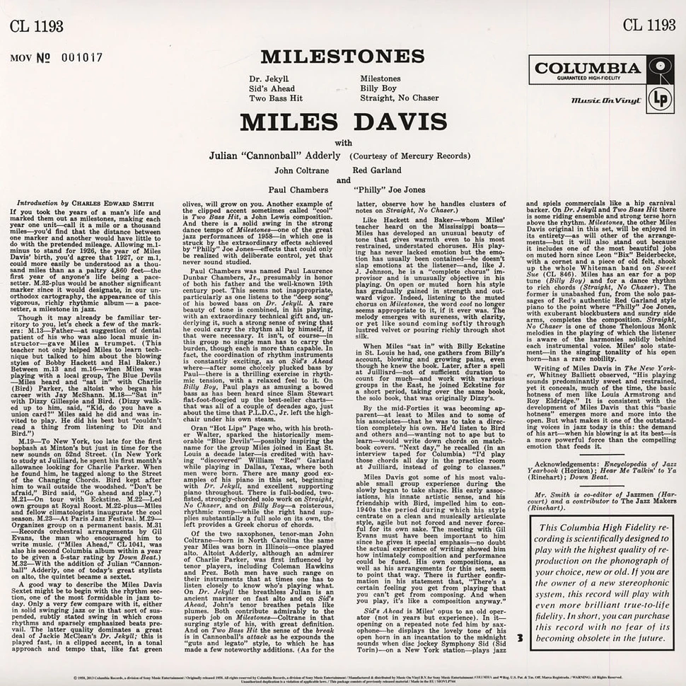 Miles Davis - Milestones Mono