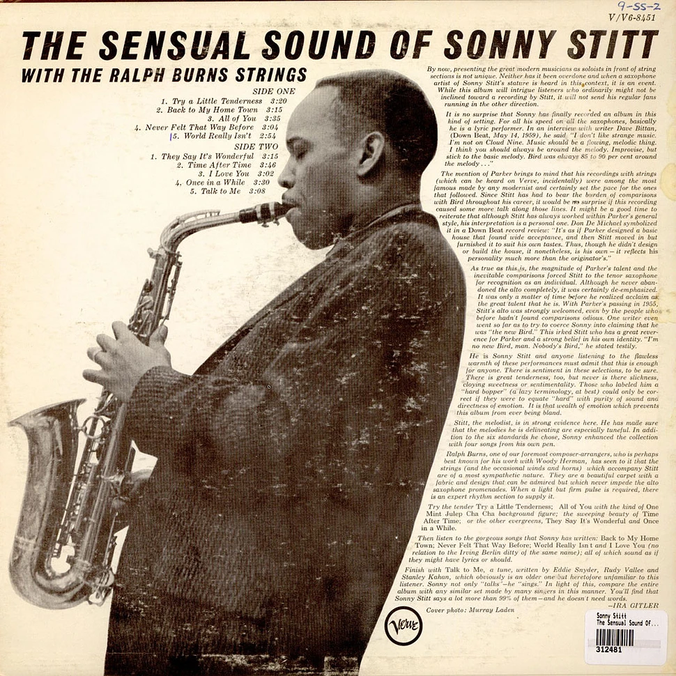 Sonny Stitt - The Sensual Sound Of Sonny Stitt With The Ralph Burns Strings