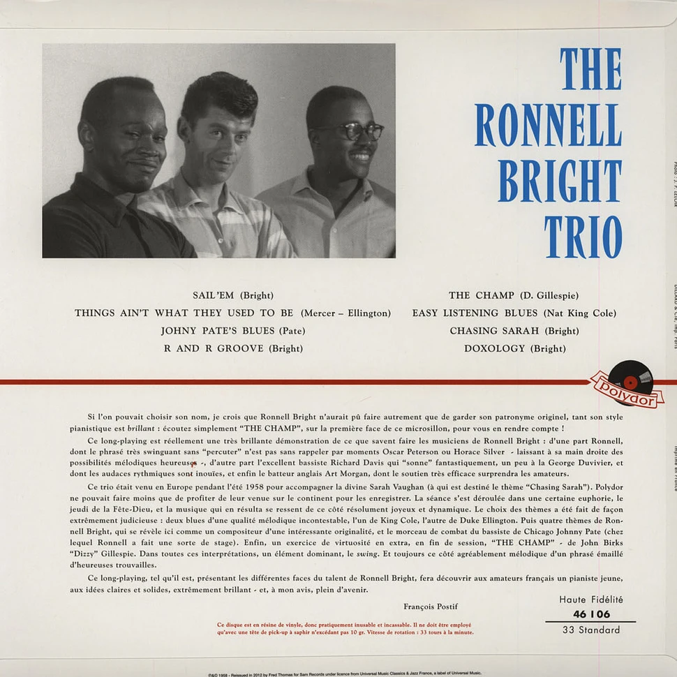 The Ronnell Bright Trio - The Ronnell Bright Trio