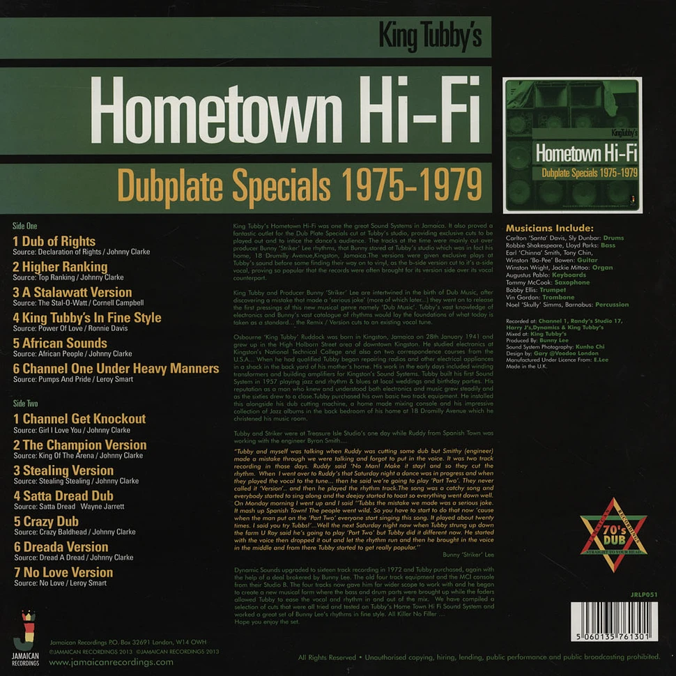 King Tubby - Hometown Hi-Fi Dubplate Specials 1975-79