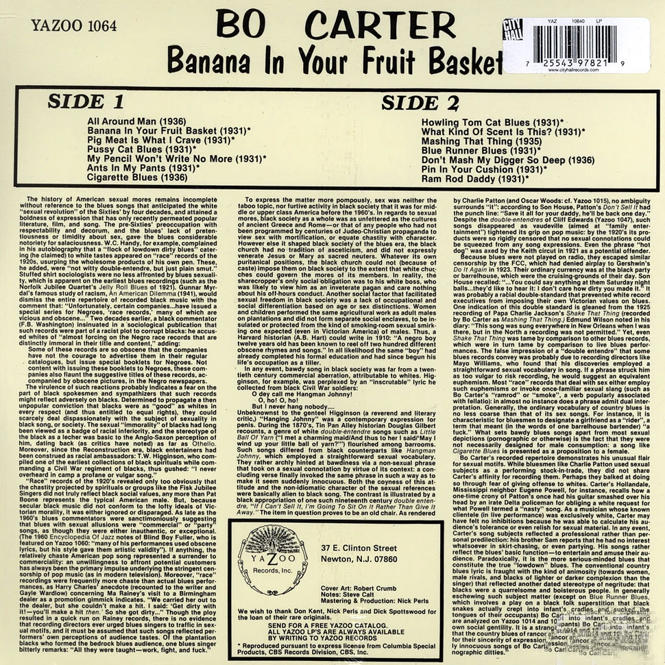 Bo Carter - Banana In Your Fruit Basket: Red Hot Blues 1931