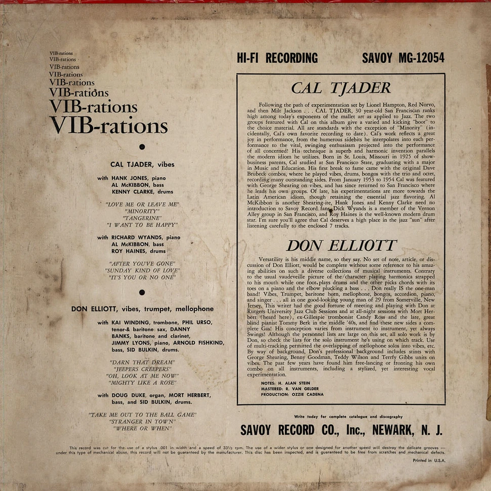 Cal Tjader / Don Elliott - Vib-Rations