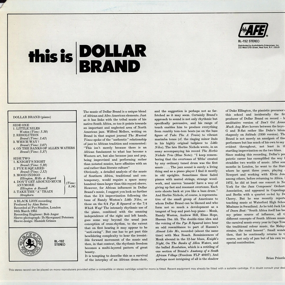 Dollar Brand - This Is Dollar Brand