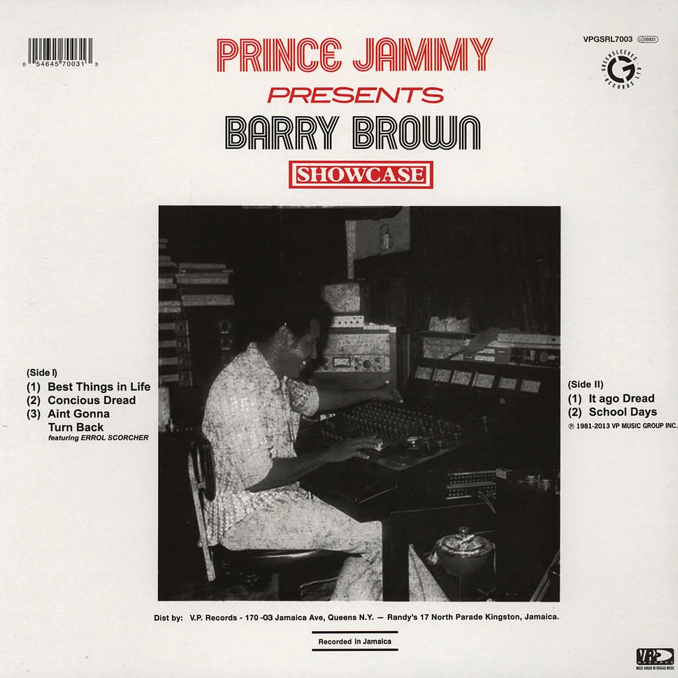 Prince Jammy Presents Barry Brown - Showcase