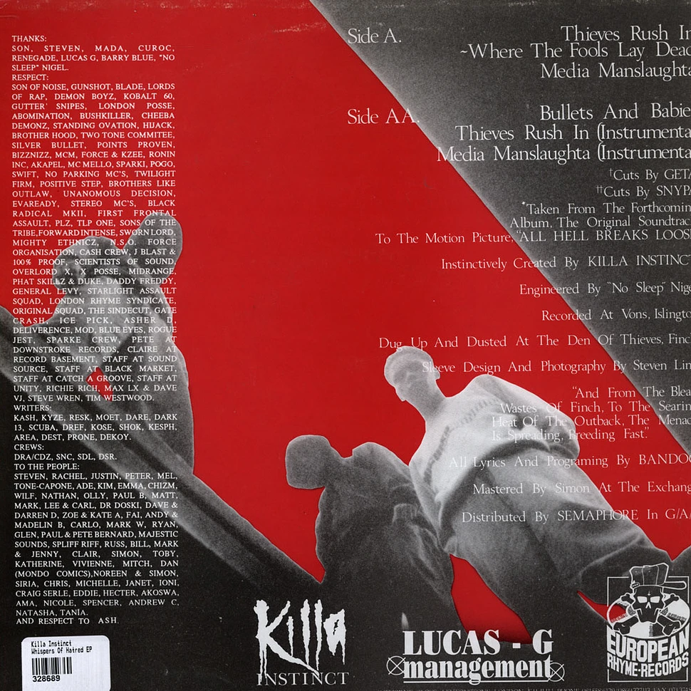 Killa Instinct - Whispers Of Hatred E.P.