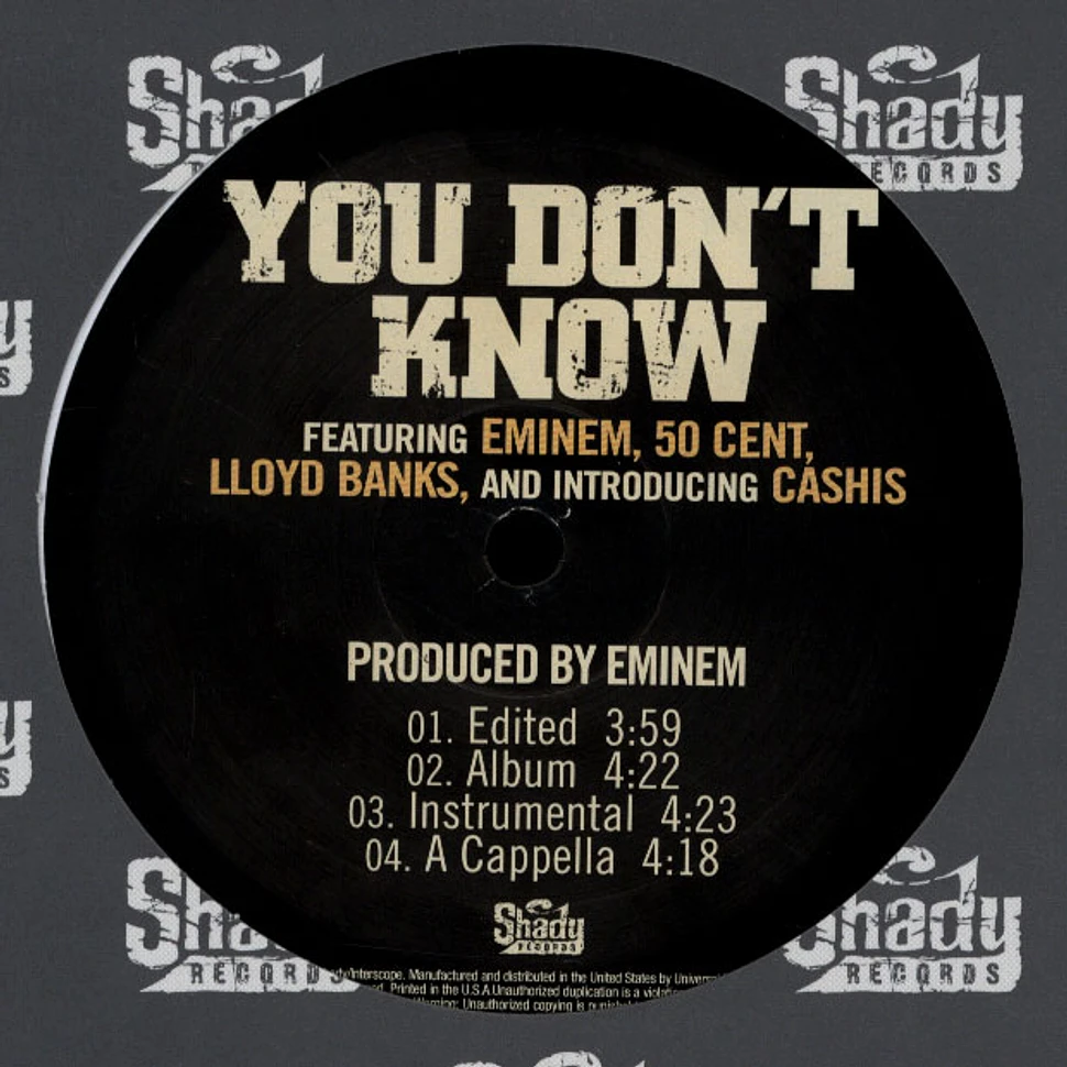 Eminem, 50 Cent, Lloyd Banks , And Introducing Ca$his / Stat Quo - You Don't Know / Billion Bucks