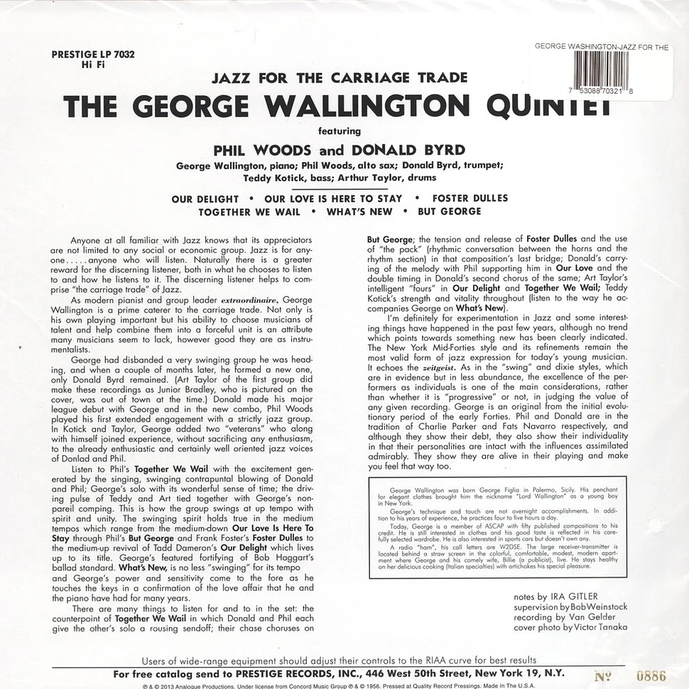 George Wallington Quintet - Jazz For The Carriage Trade 200g Vinyl Edition