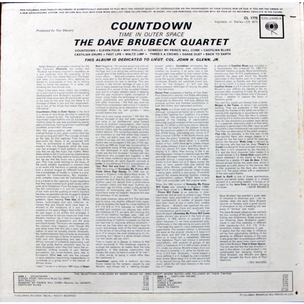 The Dave Brubeck Quartet - Countdown Time In Outer Space