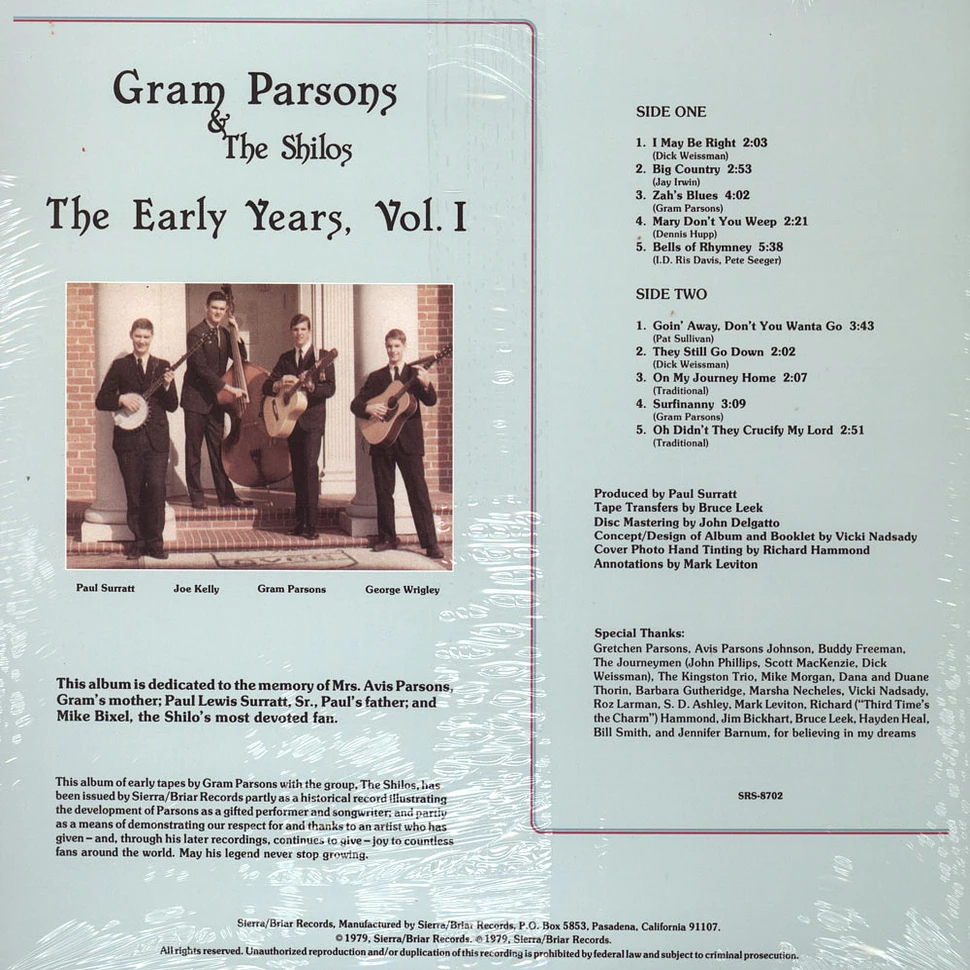 Gram Parsons - The Early Years 1963 - 1965