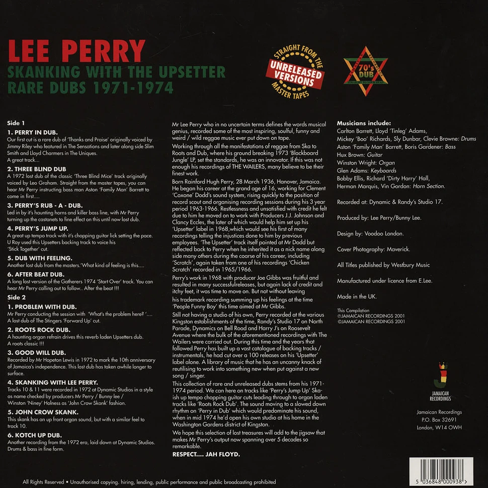 Lee Perry - Skanking With The Upsetter - Rare Dubs 1971-1974