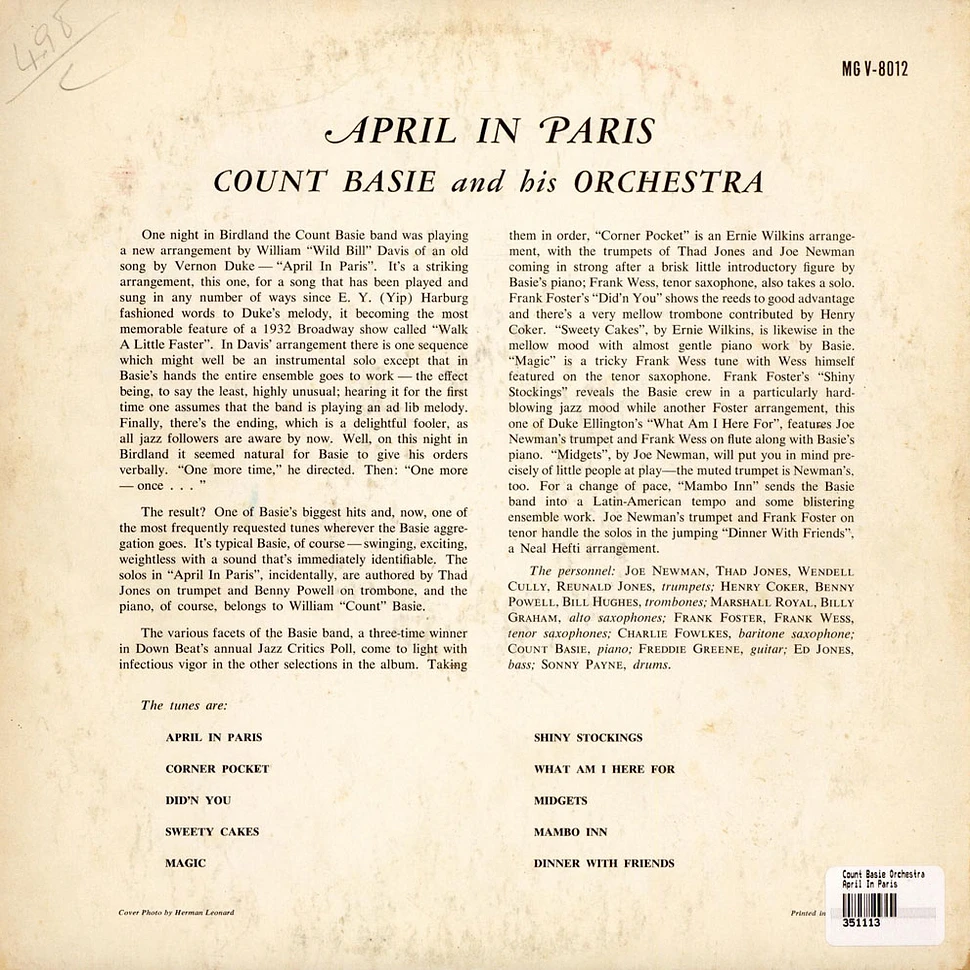 Count Basie Orchestra - April In Paris