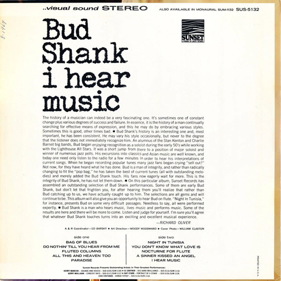 Bud Shank - I Hear Music
