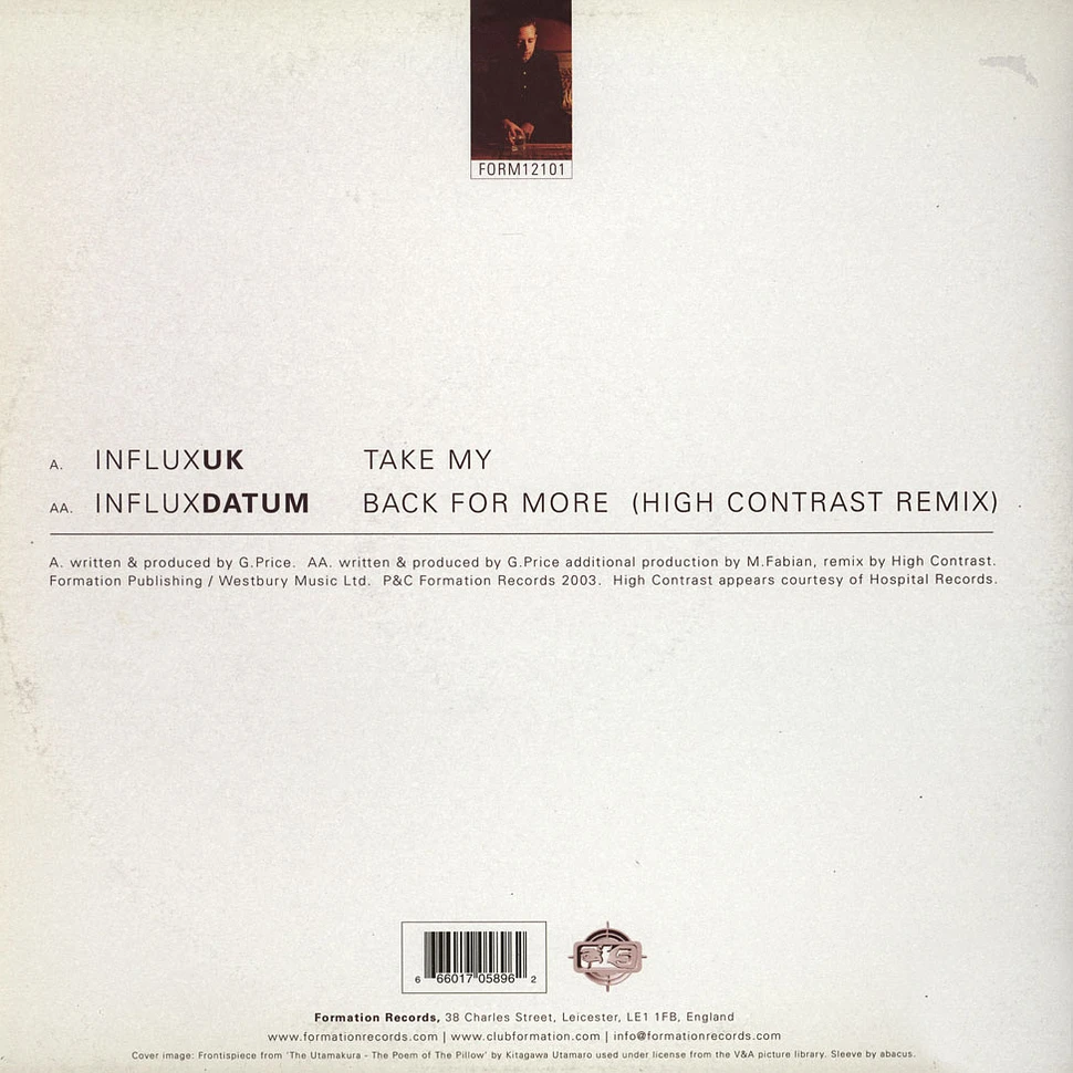 Influx UK / Influx Datum - Take My / Back For More (High Contrast Remix)