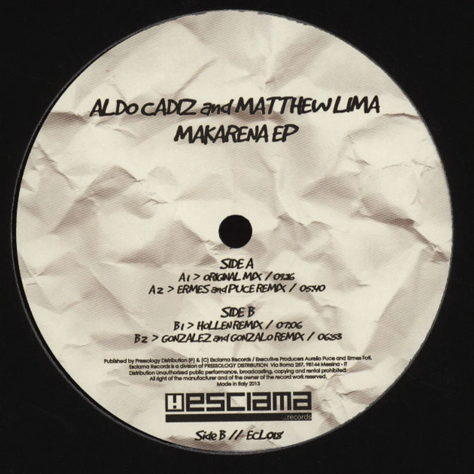 Aldo Cadiz & Matthew Lima - Makarena EP