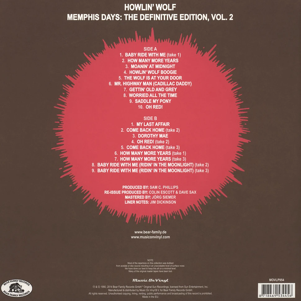 Howlin' Wolf - Memphis Days Volume 2