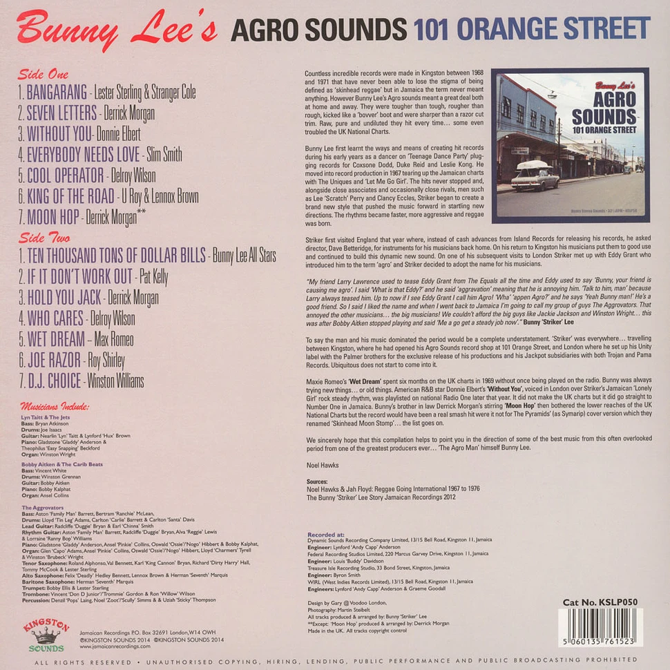 Bunny Lee - Agro Sounds 101 Orange Street