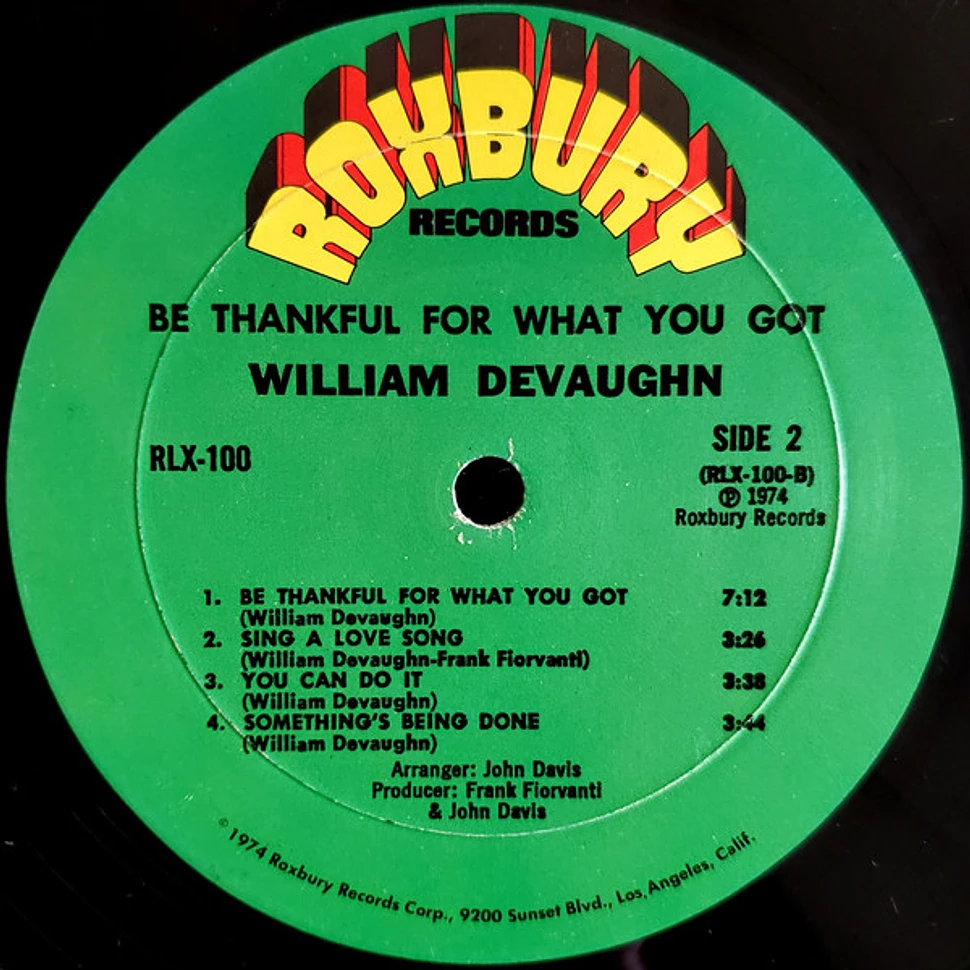 William DeVaughn - Be Thankful For What You Got