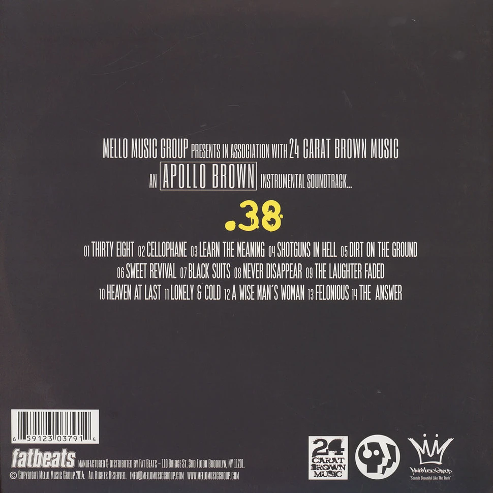 Apollo Brown - Thirty Eight Black Vinyl Edition