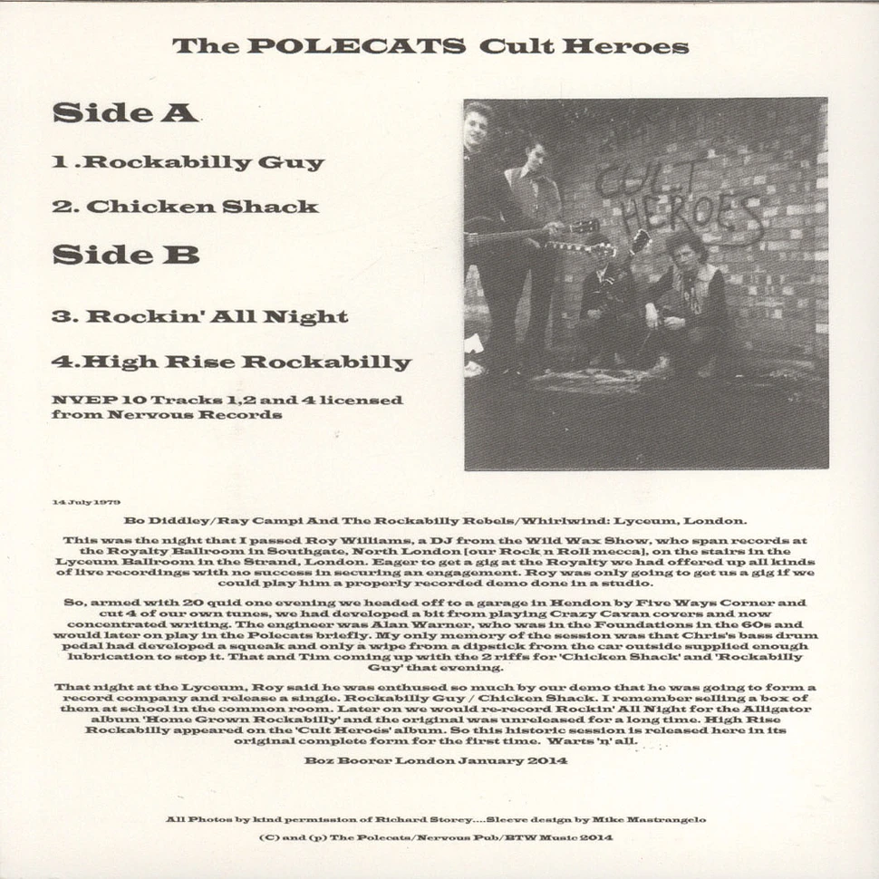 Polecats - Cult Heroes EP - The 79 Session