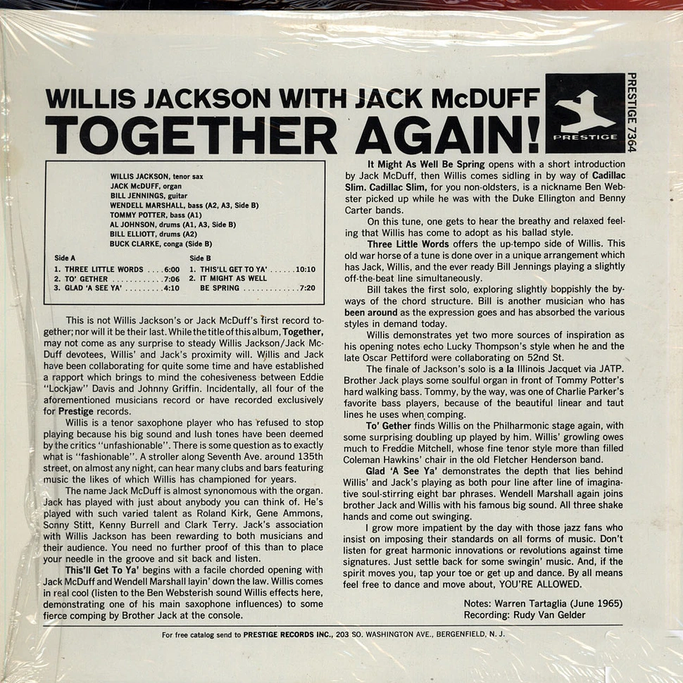 Willis Jackson With Brother Jack McDuff - Together Again!