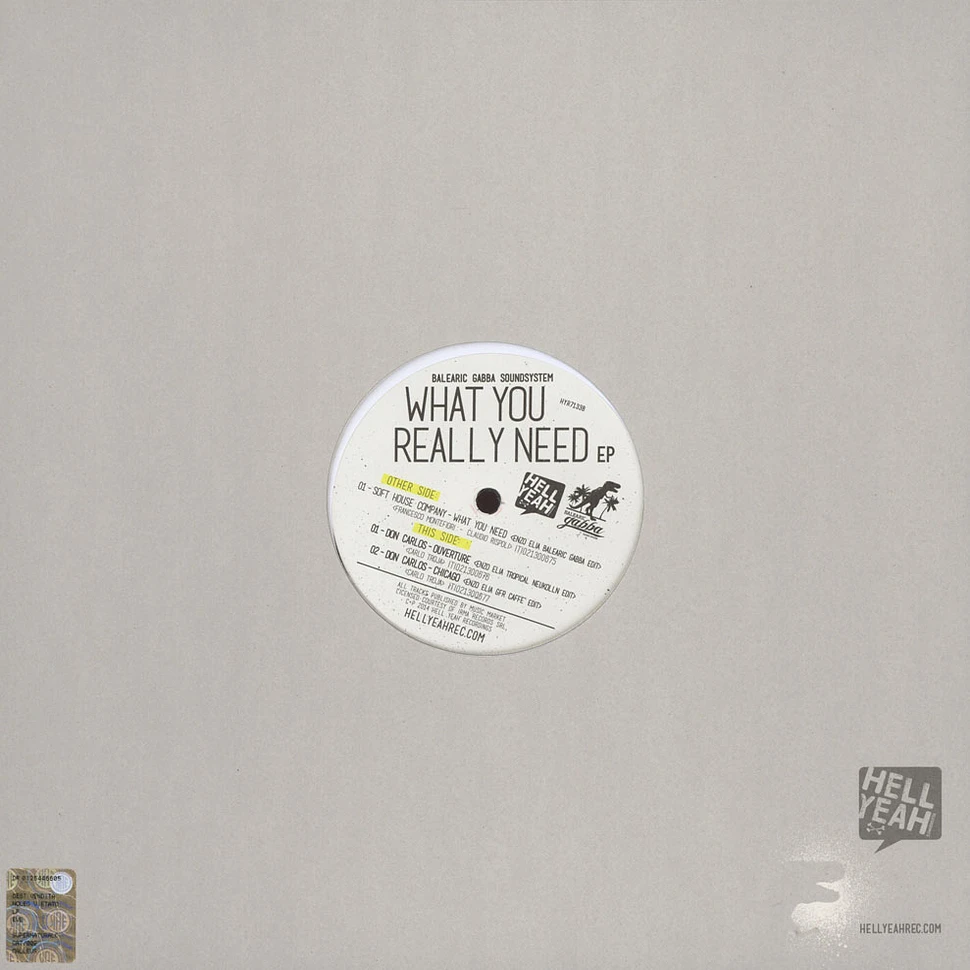 Balearic Gabba Sound System - What You Really Need EP