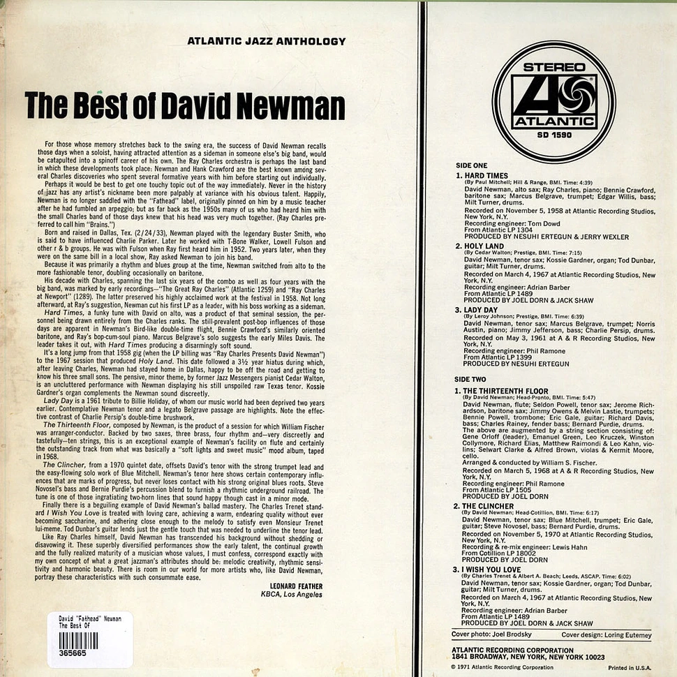 David "Fathead" Newman - The Best Of