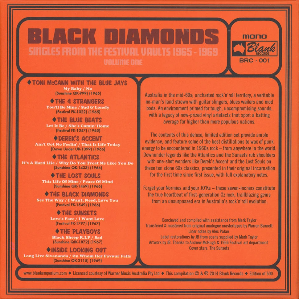V.A. - Black Diamonds - Singles From The Festival Vaults 1965-1969 Volume One