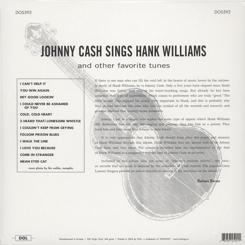 Johnny Cash - Sings Hank Williams