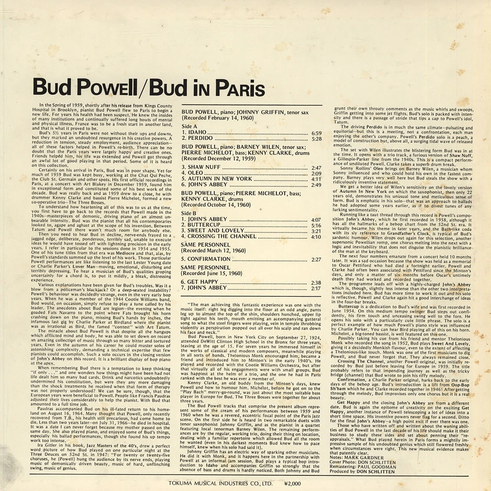 Bud Powell - Bud In Paris