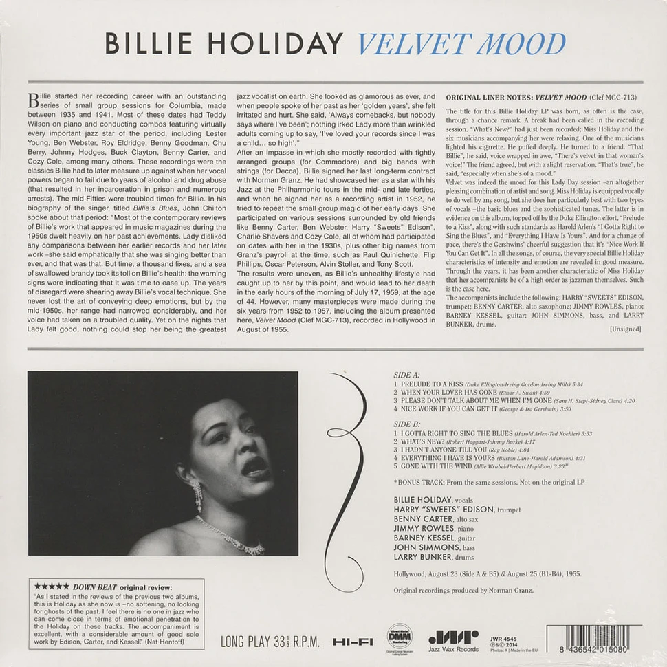 Billie Holiday - Velvet Mood