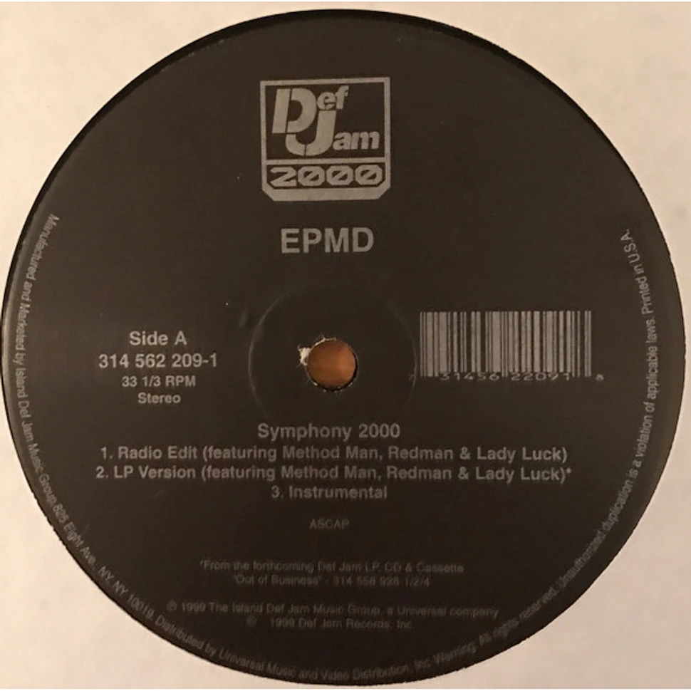 EPMD - Symphony 2000 / Right Now
